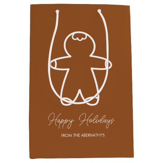 Dark Brown 965324 Gingerbread Man Mittlere Geschenktüte (Vorderseite)