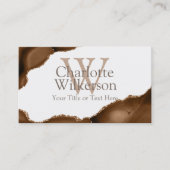 Dark Brown Agate und Gold Glitzer Veins Business C Visitenkarte (Vorderseite)