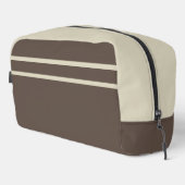 Dark Brown and Beige Dopp Kit Waschbeutel (Rechte Ecke)