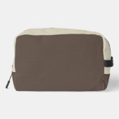Dark Brown and Beige Dopp Kit Waschbeutel (Rückseite)
