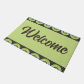 Dark Brown Aquamarin Blue Fußmatte (Schrägansicht)