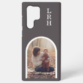 Dark Brown Arch Frame Photo Monogram Samsung Galaxy Hülle (Rückseite)
