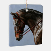 Dark Brown Bay Warmblut Dressurpferd Keramikornament (Rechts)