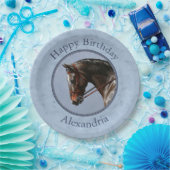 Dark Brown Bay Warmblut Dressurpferd Pappteller (Party)