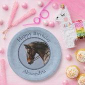 Dark Brown Bay Warmblut Dressurpferd Pappteller (Party)