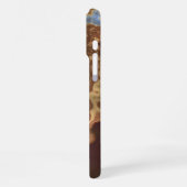 Dark Brown Beige Gray Blue Geode Marble Art iPhone Hülle (Linke Seite)