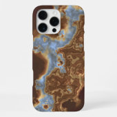 Dark Brown Beige Gray Blue Geode Marble Art iPhone Hülle (Rückseite)