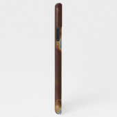 Dark Brown Beige Gray Blue Geode Marble Art iPhone Hülle (Rechte Seite)