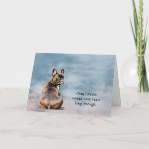 Dark Brown Black French Bulldog Sympathy Card Feiertagskarte