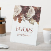 Dark Brown Burgundy Floral Gastgeschenke signieren Sockelschild (In SItu)