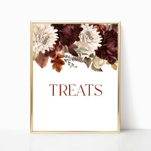 Dark Brown Burgundy Floral Leckerei Table Party Si Poster