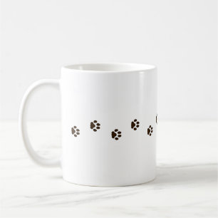 Dark Brown Cat Paw Prints Feline Tracks Kaffeetasse