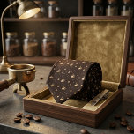 Dark Brown Coffee Lover Krawatte<br><div class="desc">Fuel your style with irresistible coffee vibes in this rich dark brown necktie! A playful yet refined all-over pattern of steaming hot latte cups, frothy tops, scattered roasted beans, tiny espresso hearts and curling golden steam swirls dances across a deep chocolate-brown background, creating a warm, inviting look that’s equal parts...</div>