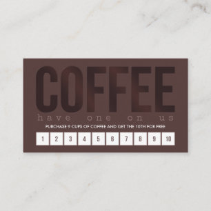 Dark Brown Coffee Punch Card Treuekarte