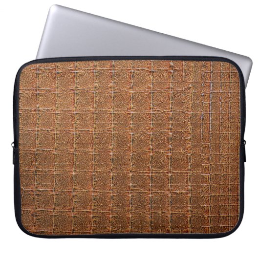 Dark Brown Crocodile Leather Textur Design Laptopschutzhülle (Vorderseite)