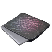 Dark Brown Crocodile Leather Textur Design Laptopschutzhülle (Vorne Knopf)