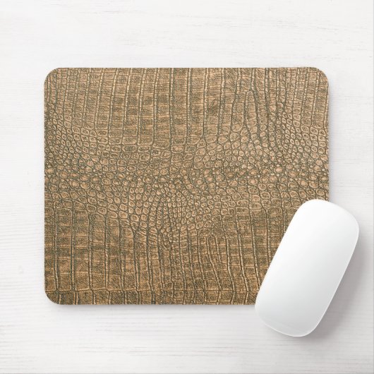 Dark Brown Crocodile Leather Textur Design Mousepad (Mit Mouse)