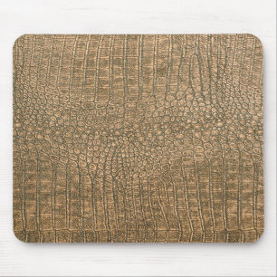 Dark Brown Crocodile Leather Textur Design Mousepad