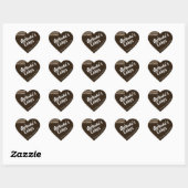 Dark Brown Custom Bakery Cake Cookies Verpackung Herz-Aufkleber (Blatt)