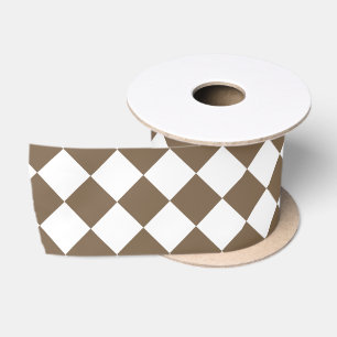 Dark Brown Diamond Muster Satinband