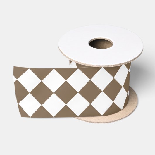 Dark Brown Diamond Muster Satinband (Spule)