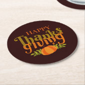 Dark Brown Fall glücklich Thanksgiving Yellow Pump Runder Pappuntersetzer (Angewinkelt)