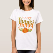 Dark Brown Fall glücklich Thanksgiving Yellow Pump T-Shirt (Vorderseite)