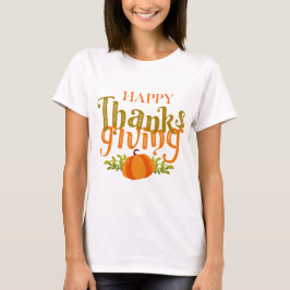 Dark Brown Fall glücklich Thanksgiving Yellow Pump T-Shirt