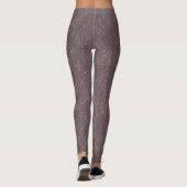 Dark Brown Floral Damask Muster - Leggings (Rückseite)