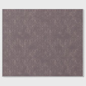 Dark Brown Floral Damask Wrapping Paper Roll Geschenkpapier (Flach)