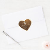Dark Brown Gold Frame with Logo Monogram Thank You Herz-Aufkleber (Umschlag)