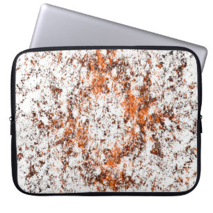 Dark brown grunge background. Black white orange o Laptopschutzhülle