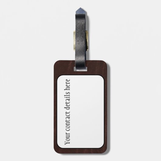 Dark Brown Leather Gepäckanhänger (Rückseite vertikal)