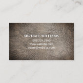 Dark Brown Leather | Monogramm Visitenkarte (Rückseite)