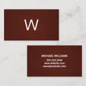 Dark Brown Leather Visitenkarte (Vorne/Hinten)
