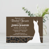 Dark Brown Leopard Animal Print, Personalisiert Einladung (Stehend Vorderseite)