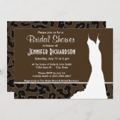 Dark Brown Leopard Animal Print, Personalisiert Einladung (Vorne/Hinten)