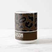 Dark Brown Leopard Animal Print Personalisiert Kaffeetasse (Mittel)