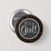 Dark Brown Leopard Print Button (Vorne & Hinten)