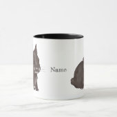 Dark brown lionhead bunny tasse (Zentrum)