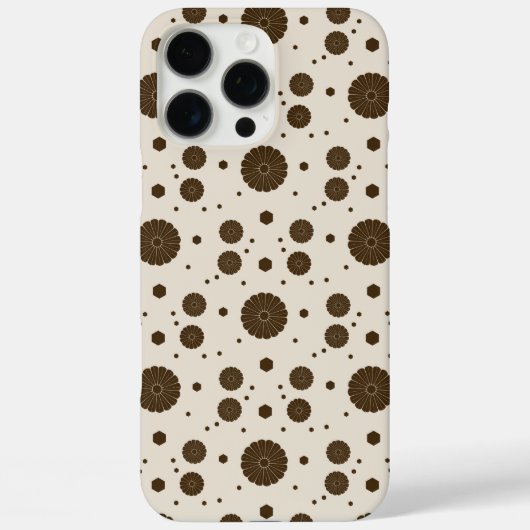 Dark Brown Micro Floral Beige Case-Mate iPhone Hülle (Rückseite)