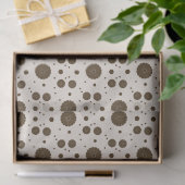 Dark Brown Micro Floral Beige Seidenpapier (Geschenk)