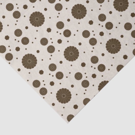 Dark Brown Micro Floral Beige Seidenpapier (Detail)