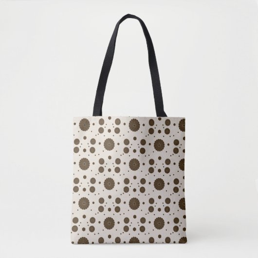 Dark Brown Micro Floral Beige Tasche (Vorderseite)