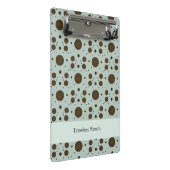 Dark Brown Micro Floral Sage Green Mini Klemmbrett (Schrägansicht)