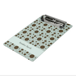 Dark Brown Micro Floral Sage Green Mini Klemmbrett