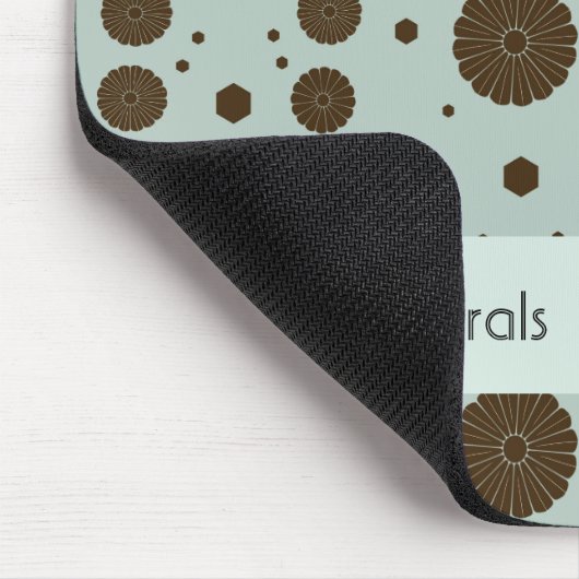 Dark Brown Micro Floral Sage Green Mousepad (Ecke)