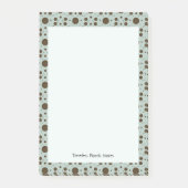 Dark Brown Micro Floral Sage Green Post-it Klebezettel (Vorderseite)