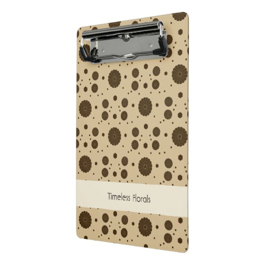 Dark Brown Micro Floral Sand Mini Klemmbrett (Gewinkelt2)