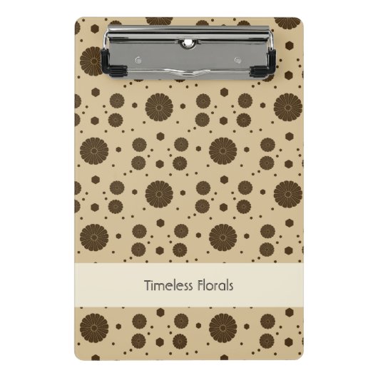 Dark Brown Micro Floral Sand Mini Klemmbrett (Vorderseite)